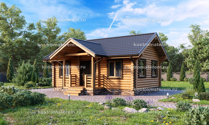 Дом из оцилиндрованного бревна СБ-6
