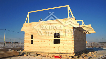 Строительство дома из бруса по проекту ДБ-34 Коломна