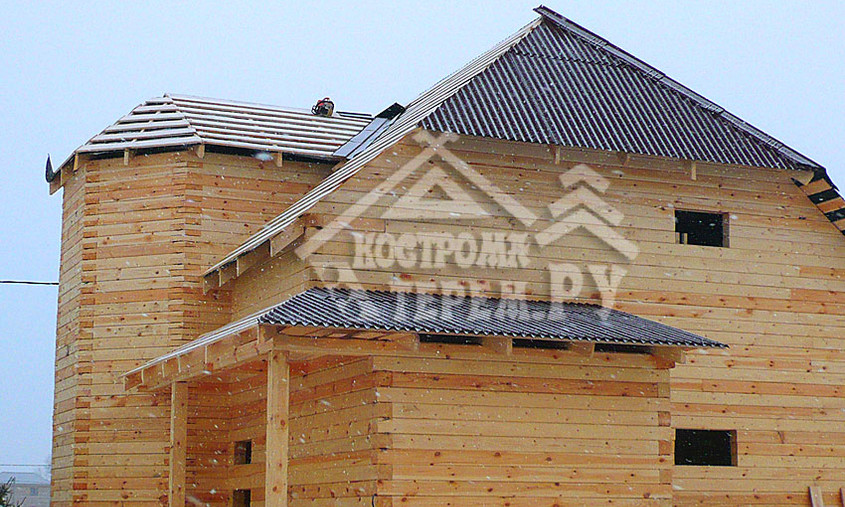 Строительство дома из бруса по проекту ДБ-50 Яхрома