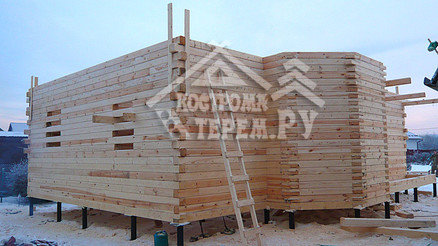 Строительство дома из бруса по проекту ДБ-50 Яхрома