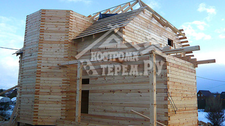 Строительство дома из бруса по проекту ДБ-50 Яхрома
