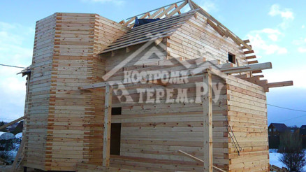 Строительство дома из бруса по проекту ДБ-50 Яхрома