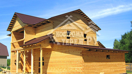 Строительство дома из бруса по проекту ДБ-119 Заокск- ДМП Романовский парк