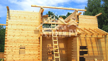 Строительство дома из бруса по проекту ДБ-119 Заокск- ДМП Романовский парк