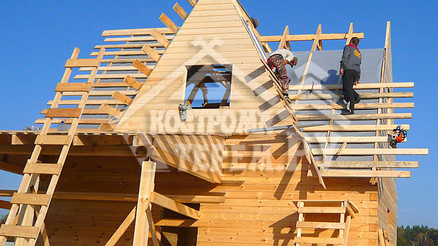 Строительство дома из бруса по проекту ДБ-7 Непецино