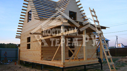 Строительство дома из бруса по проекту ДБ-7 Непецино