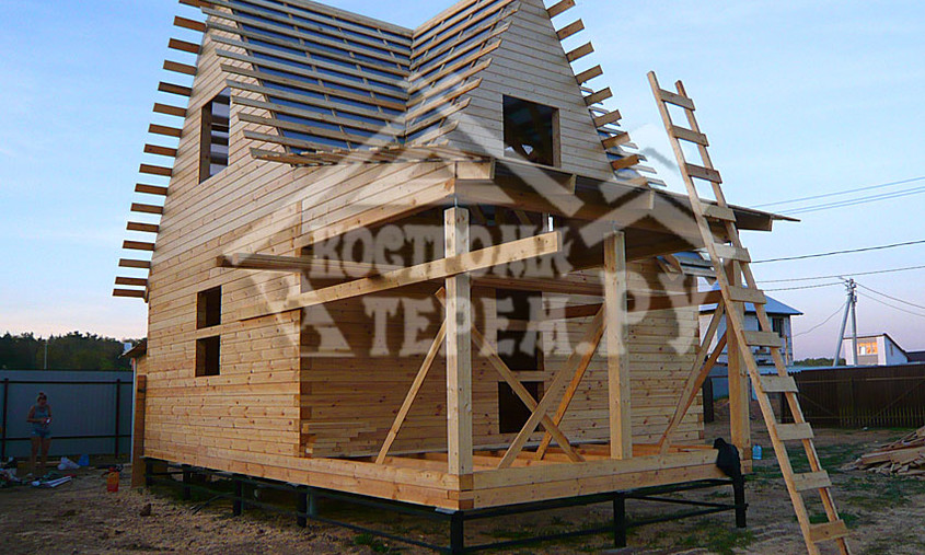 Строительство дома из бруса по проекту ДБ-7 Непецино